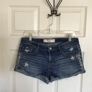 Abrecrombie and Fitch Cute Denim Diamond Embellished Shorts - 6